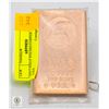 Image 1 : 2011 HALF POUND COPPER BAR .999 FINE. USA
