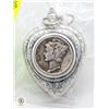Image 1 : SILVER 1940 US 10 CENT COIN SET IN VINTAGE LOCKET