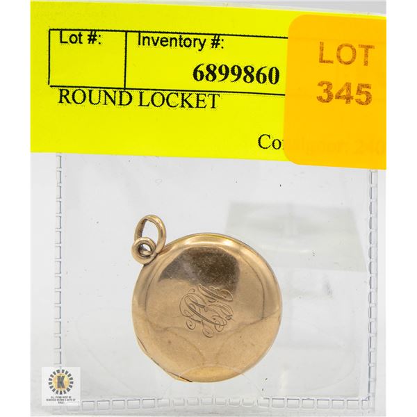 NAME ENGRAVED ON FRONT - GOLD PLATED ROUND LOCKET