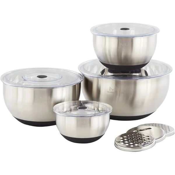 NEW NIU 8 PIECES MIXING BOWLS WITH LIDS