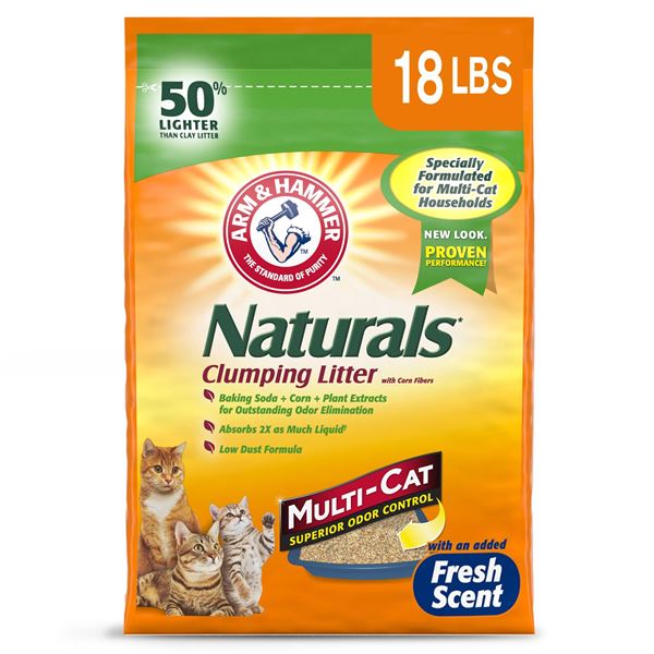 NEW 18LB ARM & HAMMER NATURALS CLUMPING LITTER