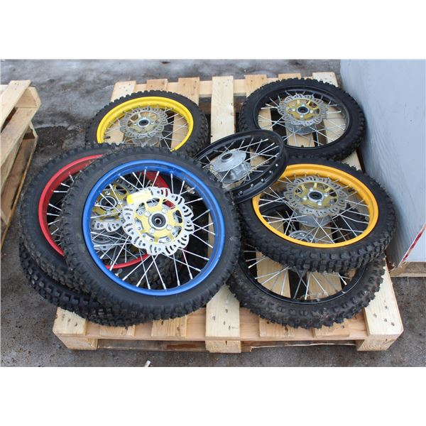 PALLET OF DIRT BIKE WHEELS