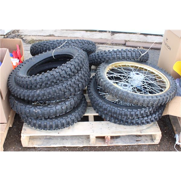 PALLET OF DIRT BIKE WHEELS