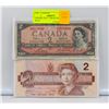 Image 1 : CANADA 1954 + 1986 $2 DOLLAR BILLS