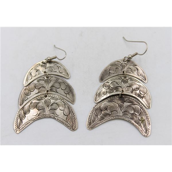 ESTATE ENGRAVED 3PC EARRINGS