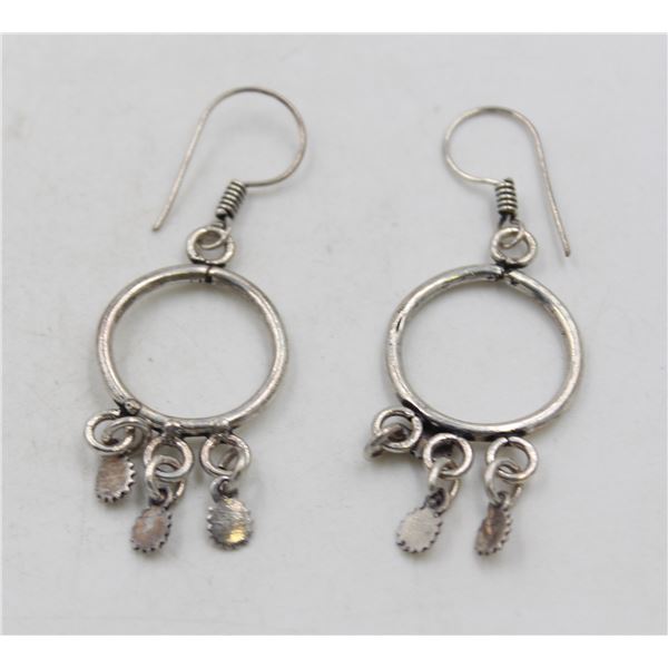 ESTATE SILVER HOOP EARRINGS