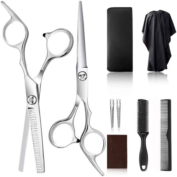NEW 9 PIECES PRO HAIR CUTTING SCISSORS KIT