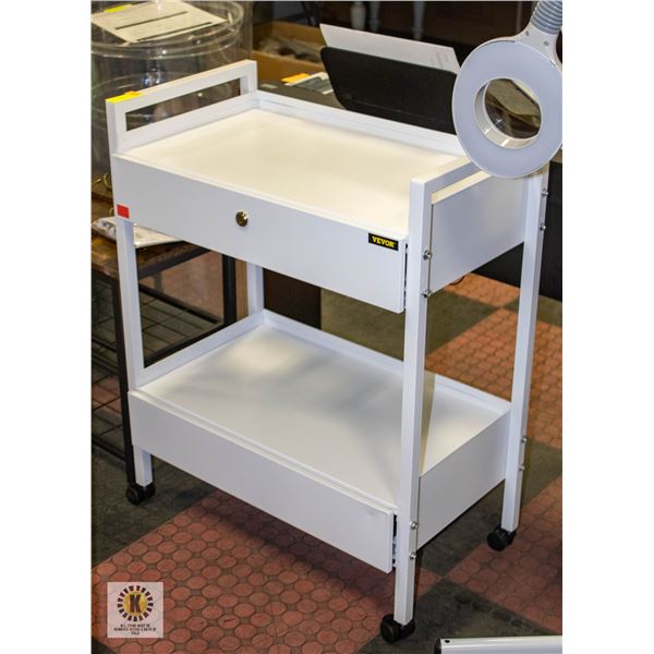 NEW BUILT VEVOR ROLLING METAL 2 SHELF CART WITH 1