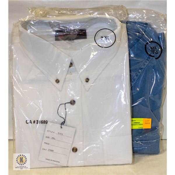 NEW MEN'S SHIRTS 1DENIM 1WHITE SIZE 3XL