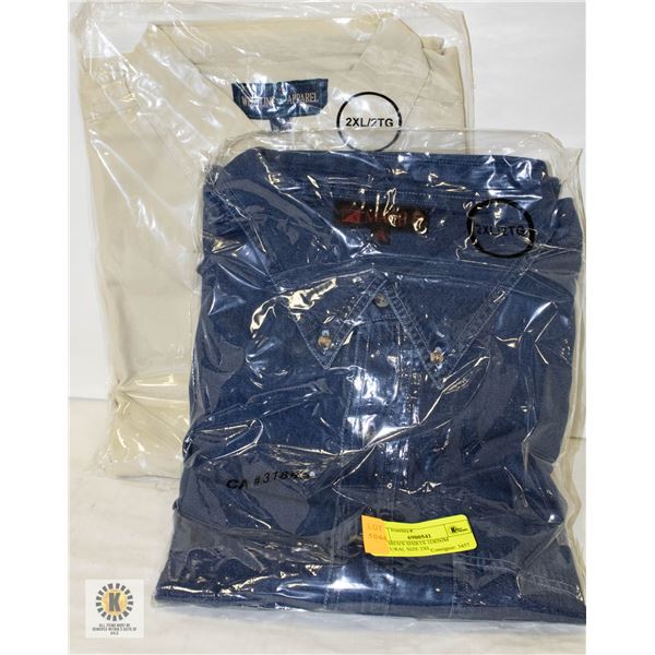 NEW MEN'S SHIRTS 1DENIM 1NATURAL SIZE 2XL