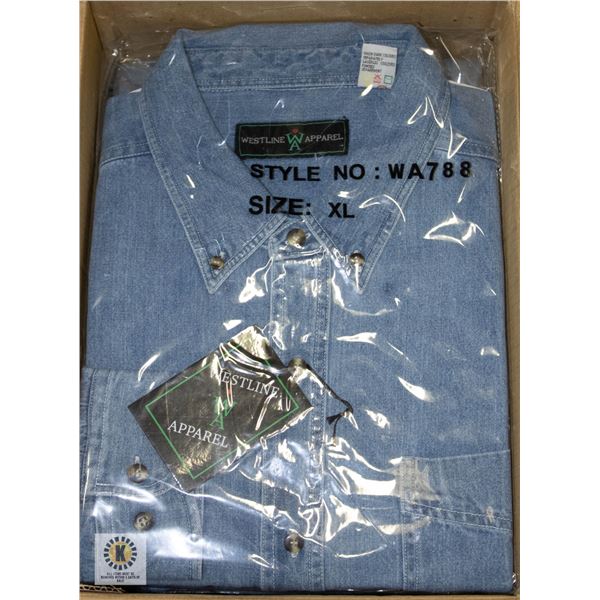 NEW MEN'S SHIRTS CASE OF 9 DENIM SIZE 3XL