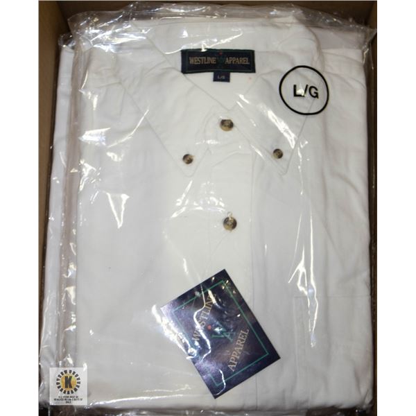 NEW MEN'S SHIRTS CASE OF 9 WHITE SIZE L