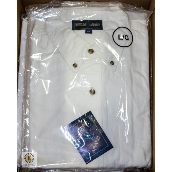 NEW MEN'S SHIRTS CASE OF 9 WHITE SIZE 2XL