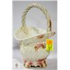 Image 1 : GENUINE CAPODIMONTE FLOWER BASKET H-11" DIAM-8"