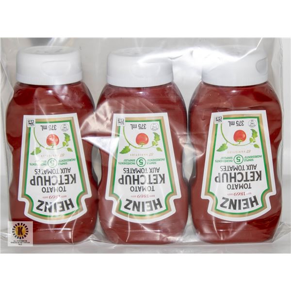 NEW 3 X 375G HEINZ KETCHUP