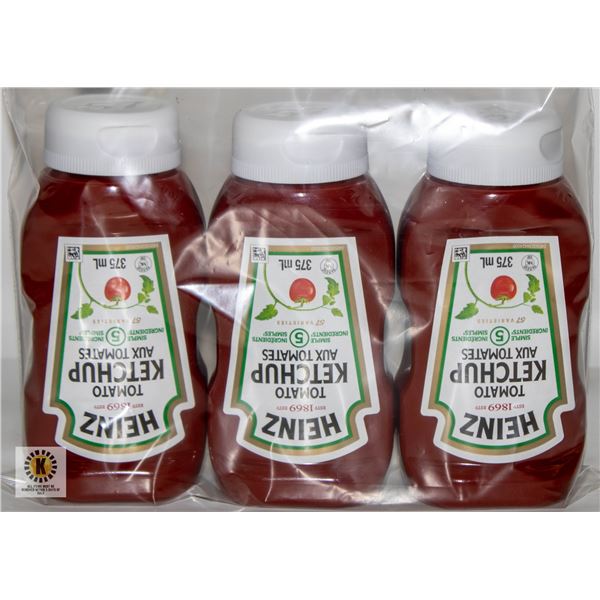 NEW 3 X 375G HEINZ KETCHUP
