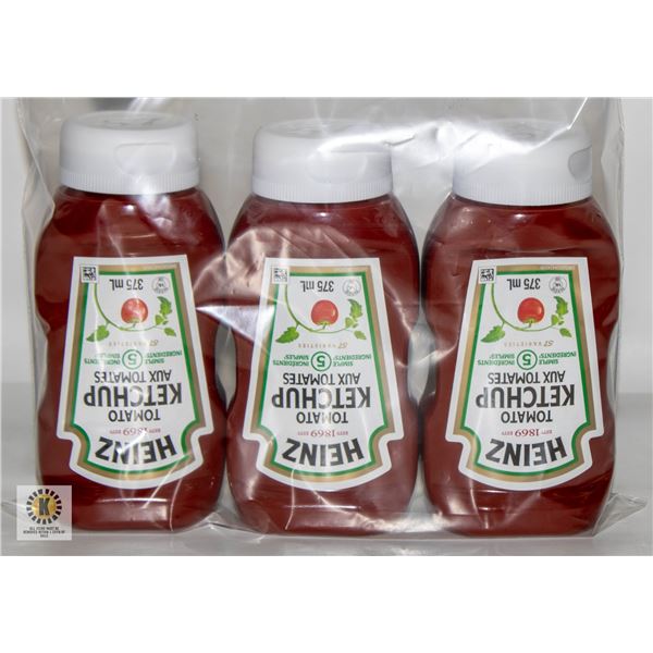 NEW 3 X 375G HEINZ KETCHUP