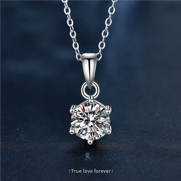 2 CT GRA CERTIFIED ROUND BRILLIANT 925S NECKLACE