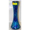Image 1 : BLUE CRACKLED GLASS VASE