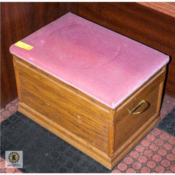 ESTATE FULLY INTACT CEDAR WOODEN PINK VELVET