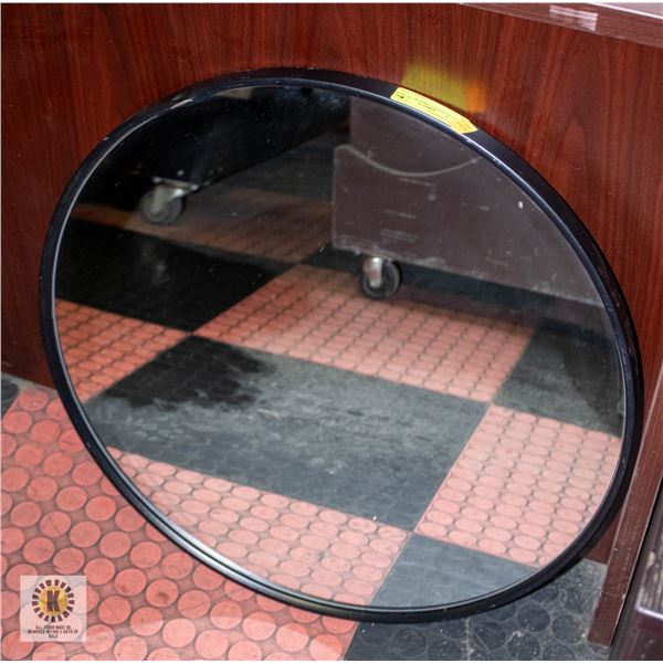 METAL FRAMED MIRROR, 23" DIAMETER