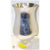 Image 1 : SILVER FINISHED GLASS VASE, 1 FT TALL X 7" WIDE