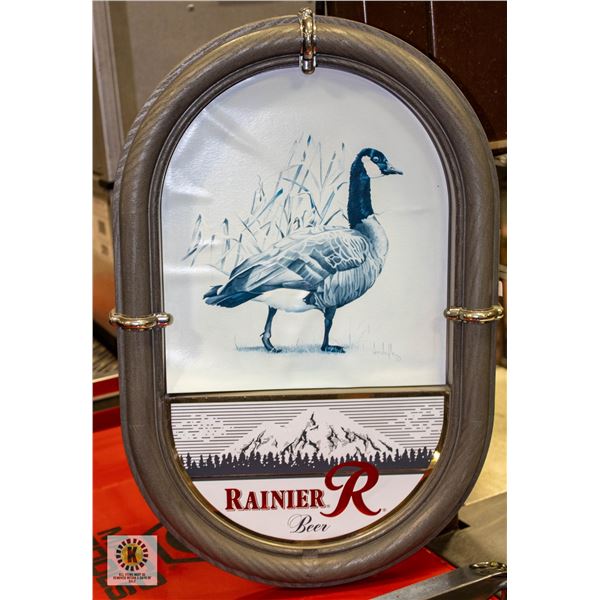 RAINIER BEER SIGN 15 INCHES X 22 INCHES
