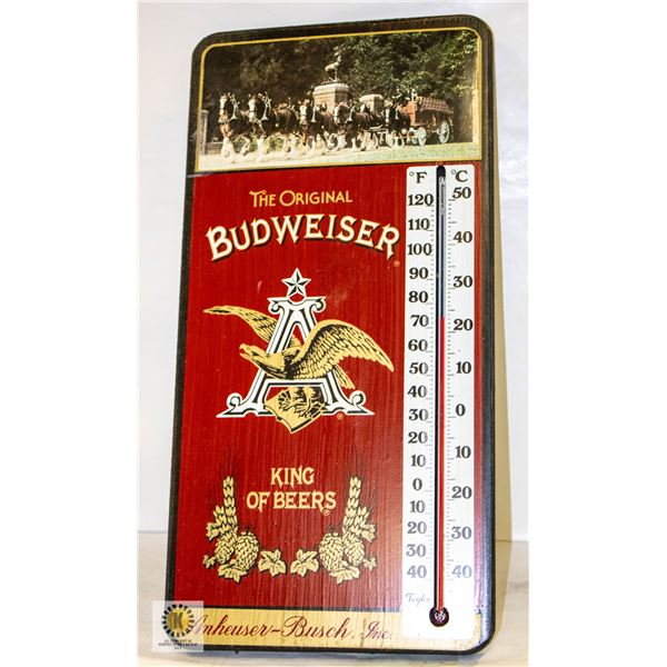 BUDWEISER THERMOMETER 9" X 18"