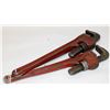 Image 1 : SET OF 2 18" PIPE WRENCHES; STANLEY & FULLER