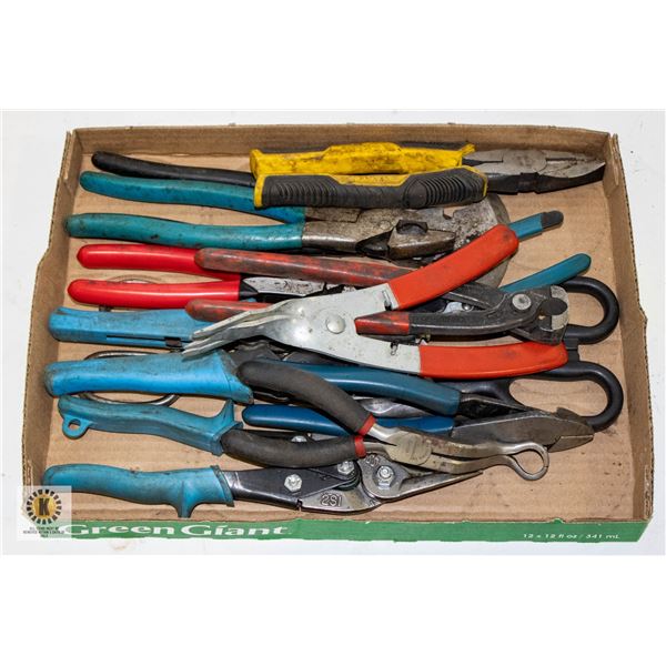 FLAT OF MISC CUTTERS/ SNIP TOOLS