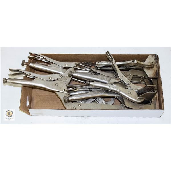 FLAT OF ASSORTED VISE- GRIPS (1 CHAIN GRIP)