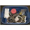 Image 1 : BIN OF HARDWARE, NAILS, BRAIDED HOSE ETC