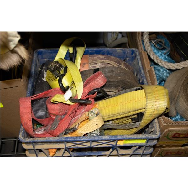 CRATE OF ASST'D HD TIE DOWN STRAPS