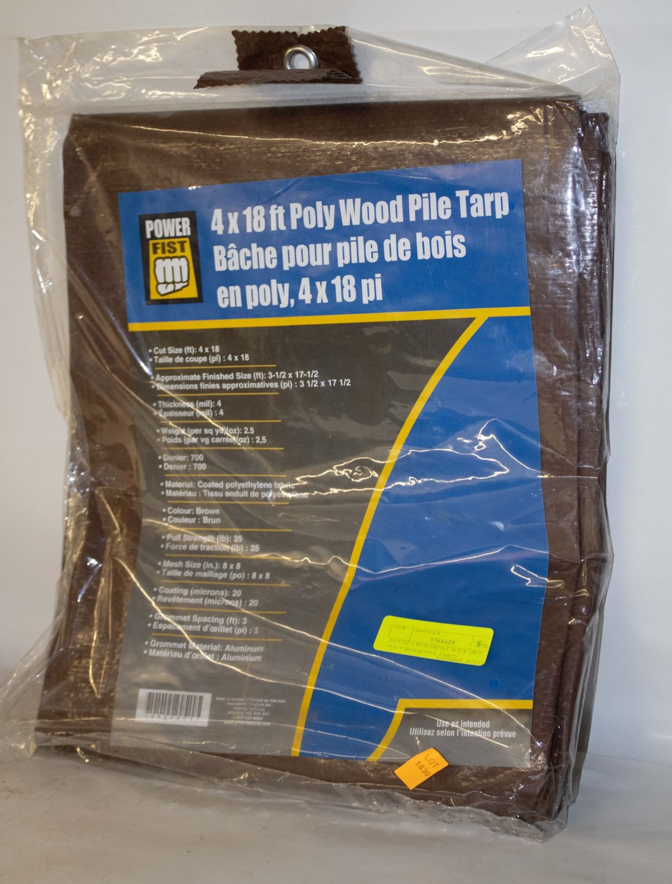 thumbnail image 2 of KAPS TEX Wood Pile Tarp – 4 X 18-Ft – Green/Brown – Made In USA 2 of 2