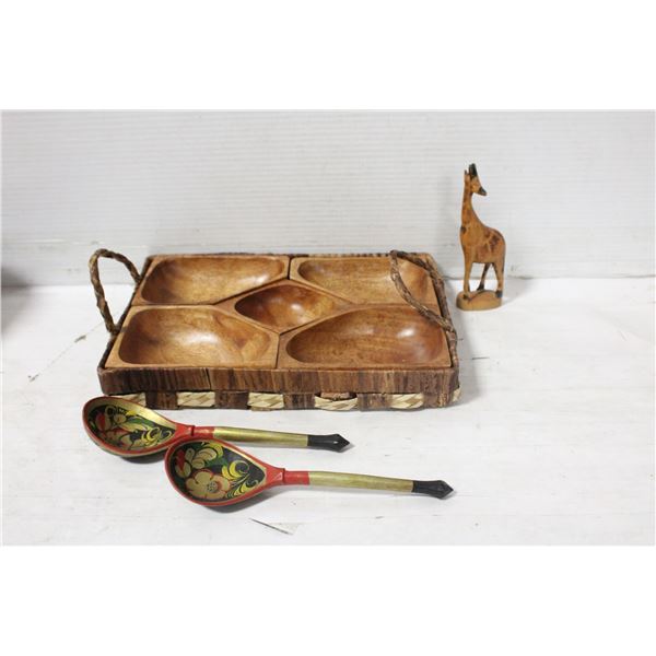 RUSSIAN PAINTED WOODEN SPOONS + MID