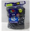 Image 1 : BLACK CREW SOCKS 12-16 SIZE 6-PACK FRUIT OF