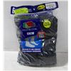Image 1 : BLACK CREW SOCKS 12-16 SIZE 6-PACK FRUIT OF