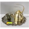 Image 1 : MADE IN INDIA BRASS TEAPOT ON SERVING