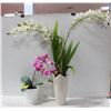 Image 1 : PAIR OF POTTED FAUX FLORAL ARRANGEMENTS