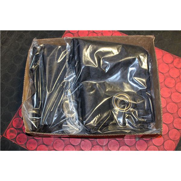 SET OF 2 SHIER BLACK CURTAINS (54"X62")