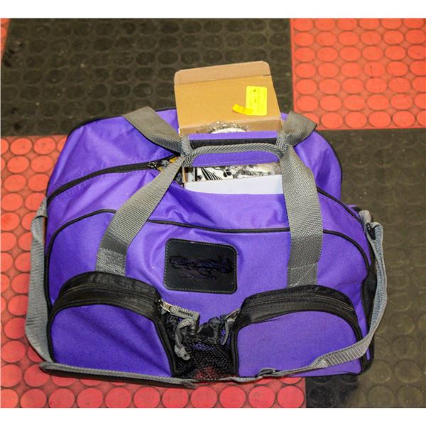 UNUSED OURPLE CARRY-ON SIZED DUFFLE BAG