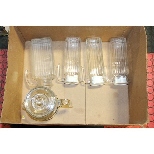 PYREX COFFEE PITCHER + SET OF 4 MATCHING