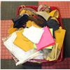 Image 1 : RED TUB FULL OF CRAFTING LEATHERS AND MATERIALS
