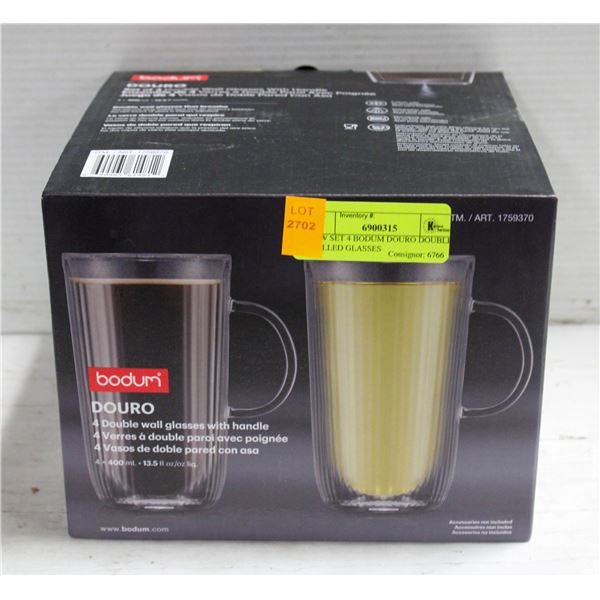 NEW SET 4 BODUM DOURO DOUBLE WALLED GLASSES
