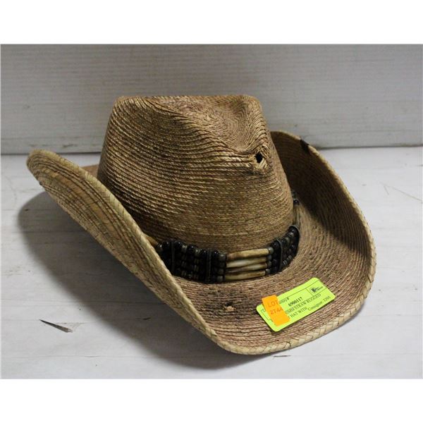PETER GRIMM STRAW RUGGED COWBOY HAT WITH