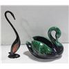 Image 1 : BLUE MOUNTIAN POTTERY SWAN + BIRD