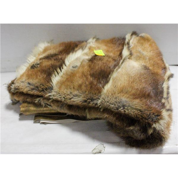 LEATHER MUSKRAT FUR, & VINTAGE GOLD COLOR CRAFT