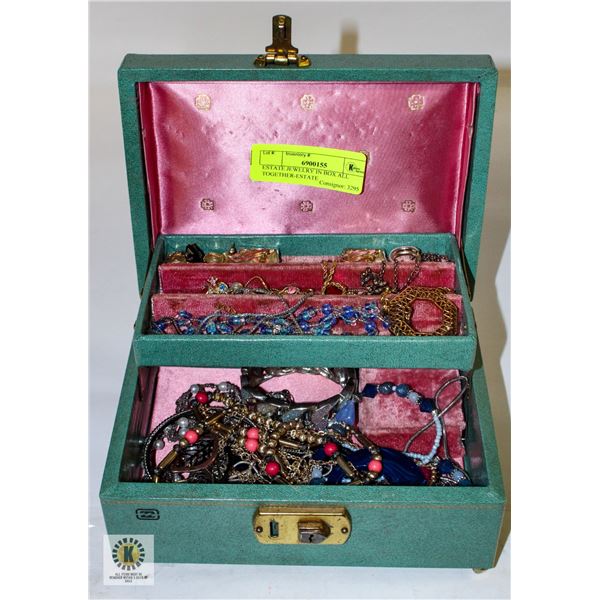 ESTATE JEWELRY IN BOX ALL TOGETHER-ESTATE