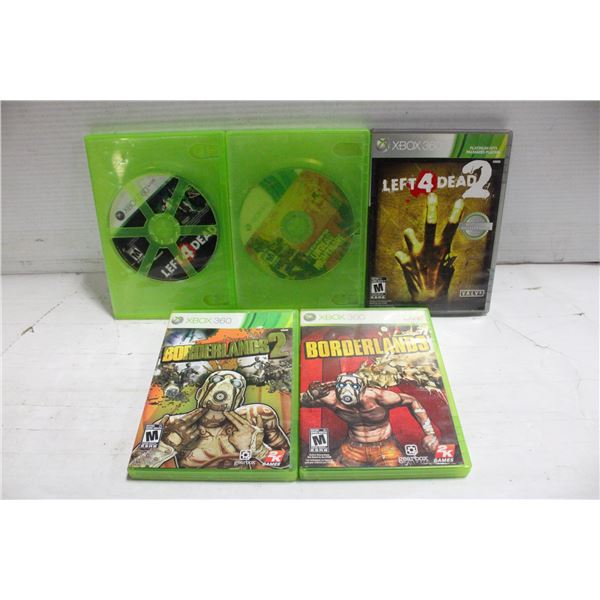 XBOX 360 BORDERLANS 1,2 LEFT FOR DEAD 1,2 PLUS RT
