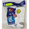 Image 1 : WHITE CREW SOCKS 6-12 SIZE 6-PACK FRUIT OF